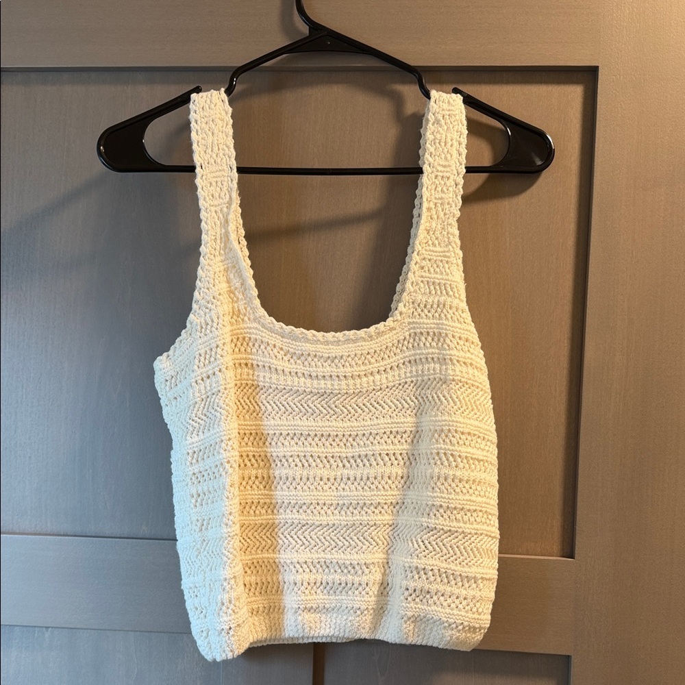 Abercrombie & Fitch Textured Cream Tank Top